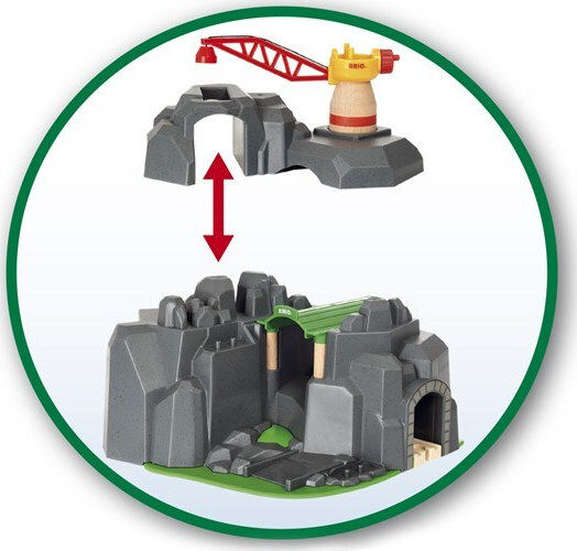 Brio Toys Crane & Mountain Tunnel Πίστα για 3+ Ετών - Image 3