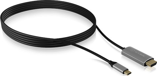 Icy Box HDMI 1.3 Cable HDMI male - USB-C male 1.8m Μαύρο (IB-CB020-C) - Image 2