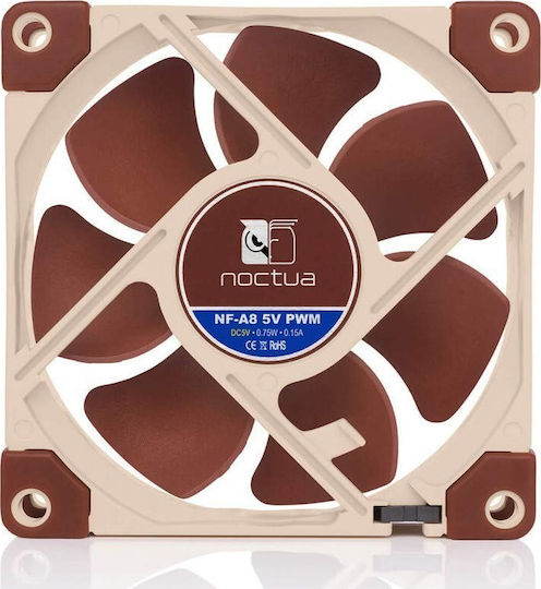 Noctua NF-A8 5V Case Fan 80mm με Σύνδεση 4-Pin PWM Καφέ - Image 2