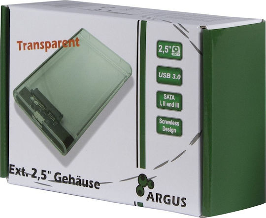 Inter-Tech Argus GD-25000 Θήκη για Σκληρό Δίσκο 2.5" SATA III με σύνδεση USB 3.0 σε Διάφανο χρώμα 88884092 - Image 2