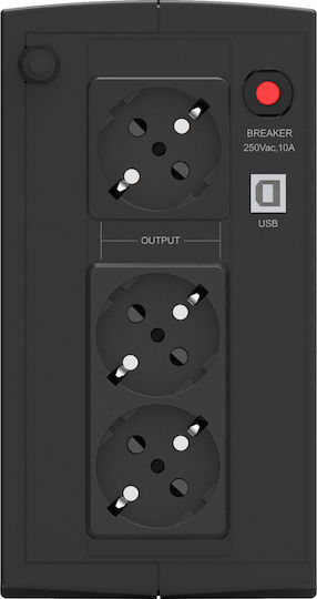 Powerwalker Basic VI 1000 SB UPS Line-Interactive 1000VA 600W με 2 Schuko Πρίζες - Image 3