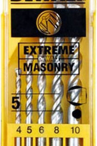 Dewalt Auger Σετ 5 Διαμαντοτρύπανα με Κυλινδρικό Στέλεχος για Δομικά Υλικά DT6956