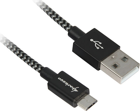 Sharkoon Braided USB 2.0 to micro USB Cable Γκρι 0.5m 1τμχ