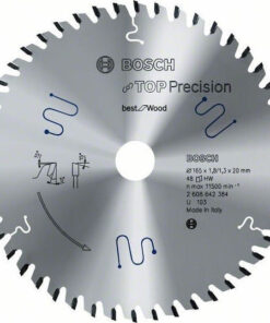 Bosch Top Precision Δίσκος Κοπής Ξύλου με 48 Δόντια 165mm 2608642388