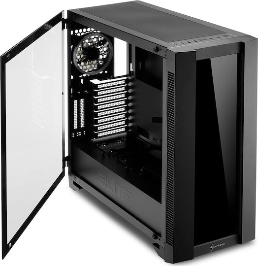 Sharkoon Elite Shark CA200G Gaming Midi Tower Κουτί Υπολογιστή με Πλαϊνό Παράθυρο και RGB Φωτισμό Μαύρο - Image 8