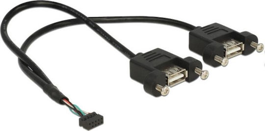 DeLock USB 2.0 female - 2x USB 2.0 female