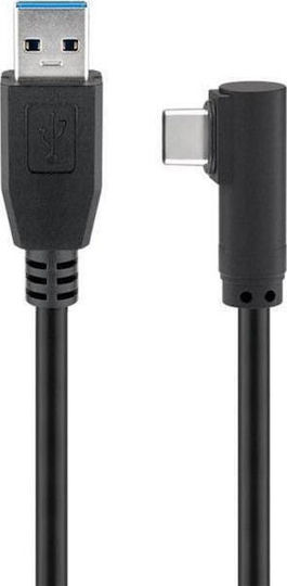 Goobay Angle (90°) / Regular USB 3.0 Cable USB-C male - USB-A 15W Μαύρο 1.5m 66502