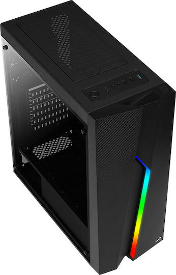 Aerocool Bolt Gaming Midi Tower Κουτί Υπολογιστή με Πλαϊνό Παράθυρο και RGB Φωτισμό Μαύρο - Image 6