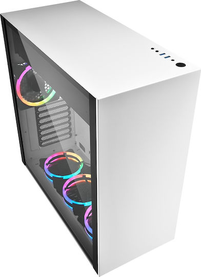 Sharkoon Pure Steel RGB Gaming Midi Tower Κουτί Υπολογιστή με Πλαϊνό Παράθυρο Λευκό - Image 3