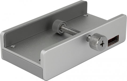 DeLock USB 3.0 Hub 4 Θυρών με σύνδεση USB-A Ασημί (64046) - Image 2