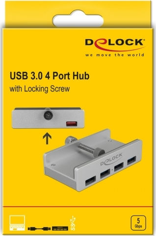 DeLock USB 3.0 Hub 4 Θυρών με σύνδεση USB-A Ασημί (64046) - Image 3