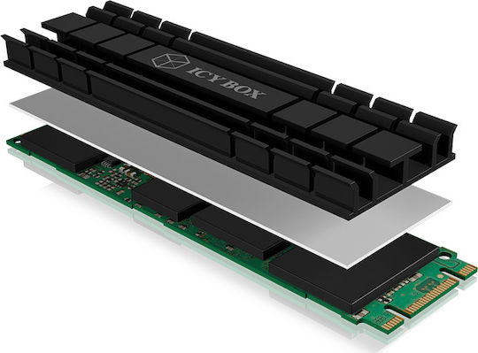 Icy Box Heat Sink for M.2 2280 SSD Ψύξη Μ.2 SSD Μαύρο IB-M2HS-701 - Image 5