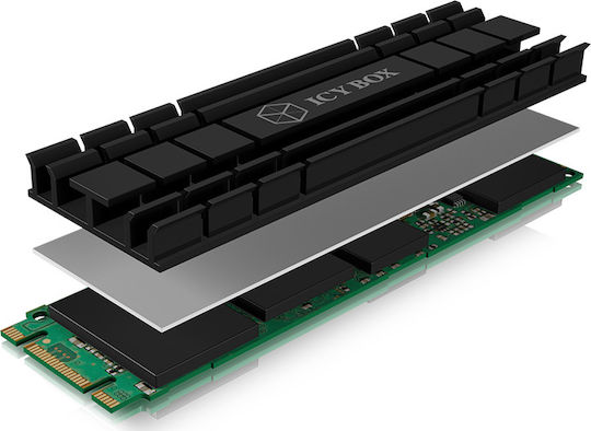 Icy Box Heat Sink for M.2 2280 SSD Ψύξη Μ.2 SSD Μαύρο IB-M2HS-701 - Image 2