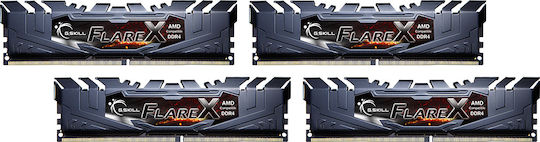 G.Skill Flare X DDR4 32GB RAM με 4x8GB Modules και Ταχύτητα 3200 για Desktop F4-3200C16Q-32GFX - Image 3
