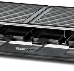 Rommelsbacher RCS 1350 Επιτραπέζια Ηλεκτρική Ψησταριά Raclette Λείας και Αυλακωτής Πλάκας 1350W με Ρυθμιζόμενο Θερμοστάτη 48.5x23.3εκ.