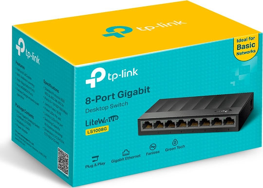 TP-LINK LS1008G v1 Unmanaged L2 Switch με 8 Θύρες Gigabit (1Gbps) Ethernet - Image 2