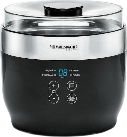 Rommelsbacher JG 80 Γιαουρτομηχανή με Κάδο και Ψηφιακή Οθόνη 1.2lt Μαύρη 20W