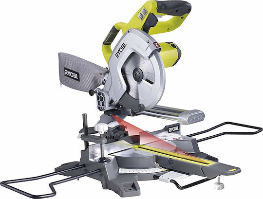 Ryobi EMS216L Φαλτσοπρίονο Ρεύματος με Ισχύ 1500W, Οδηγό Laser, Δίσκο Κοπής Διαμέτρου 216mm & Ταχύτητα Κοπής 4000rpm