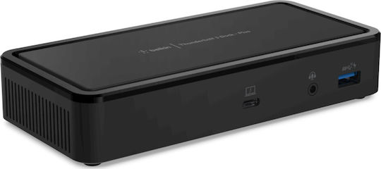 Belkin Thunderbolt 3 Dock Plus USB-C Docking Station με DisplayPort 4K PD Ethernet και συνδεση 2 Οθονών Μαύρο