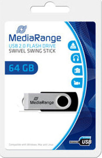 MediaRange 64GB USB 2.0 Stick Ασημί - Image 5