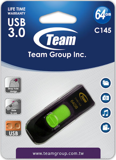 TeamGroup C145 64GB USB 3.0 Stick Μαύρο - Image 5