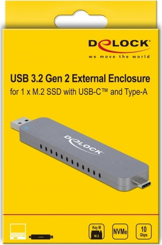 DeLock Θήκη για Σκληρό Δίσκο M.2 PCI Express NVME με σύνδεση USB 3.2 Type-C σε Ασημί χρώμα 42616 - Image 4