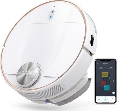 Eufy RoboVac L70 Hybrid Σκούπα Ρομπότ για Σκούπισμα & Σφουγγάρισμα με Χαρτογράφηση και Wi-Fi Λευκή