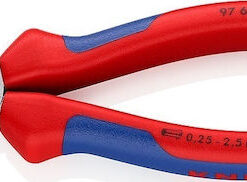 Knipex Πρέσα Ακροδεκτών Διατομής 0.25-2.5mm² με Μόνωση (Μήκος 145mm) 97 62 145 A