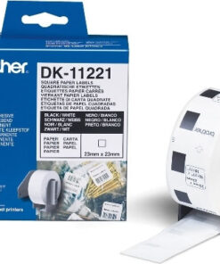 Brother DK-11221 1000 Αυτοκόλλητες Ετικέτες σε Ρολό για Εκτυπωτή Ετικετών 23x23mm