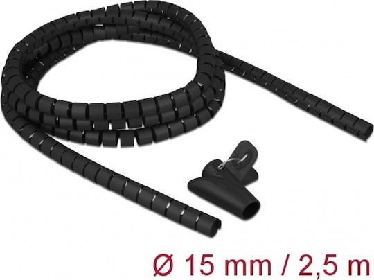DeLock Σπιράλ Καλωδίων 15mm 2.5m Μαύρο 1τμχ