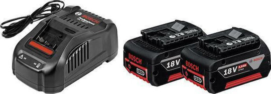 Bosch Σετ 2 Μπαταριών Εργαλείου Λιθίου 18V Χωρητικότητας 5Ah με Φορτιστή GAL 1880 CV - Image 2