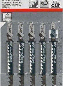 Bosch T244D Λάμες Speed for Wood για Ξύλο 75mm 5τμχ