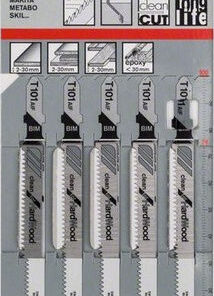 Bosch T101AIF Λάμες Clean for Hard Wood για Ξύλο 100mm 5τμχ