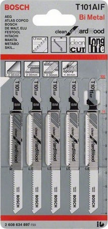 Bosch T101AIF Λάμες Clean for Hard Wood για Ξύλο 100mm 5τμχ