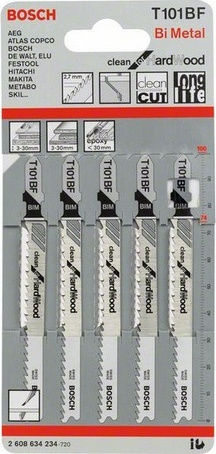 Bosch T101BF Λάμες για Ξύλο 100mm 5τμχ