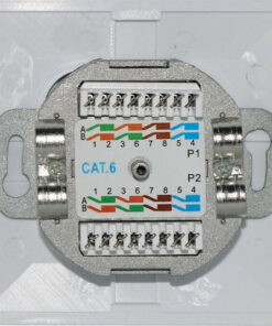 Alternative view of Goobay Εξωτερική Διπλή Πρίζα Δικτύου RJ45 Τύπου Cat6 σε Λευκό Χρώμα 68244