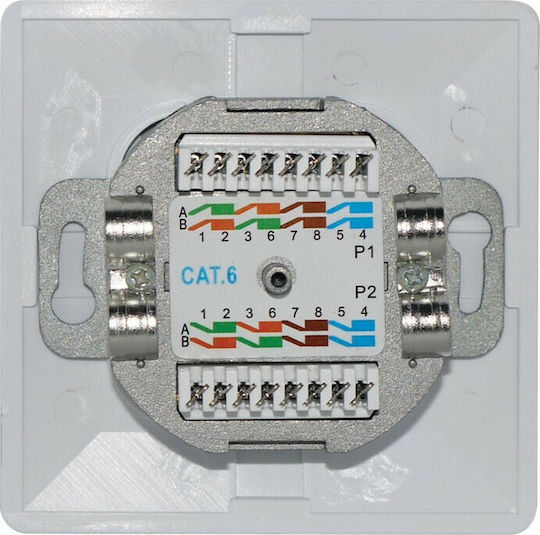 Goobay Εξωτερική Διπλή Πρίζα Δικτύου RJ45 Τύπου Cat6 σε Λευκό Χρώμα 68244 - Image 2