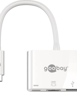 Goobay USB-C Docking Station με HDMI 4K PD Λευκό (62104)