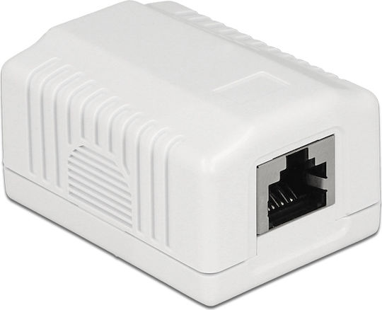 DeLock Εξωτερική Μονή Πρίζα Δικτύου RJ45 σε Λευκό Χρώμα 86196