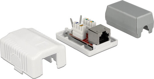 DeLock Εξωτερική Μονή Πρίζα Δικτύου RJ45 σε Λευκό Χρώμα 86196 - Image 4