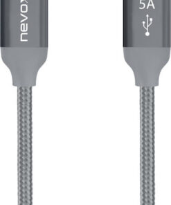 Nevox Braided USB 2.0 Cable USB-C male - USB-C 100W Γκρι 2m (1654)