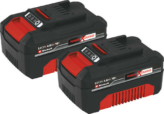 Einhell Σετ 2 Μπαταριών Εργαλείου Λιθίου 18V με Χωρητικότητα 4Ah 4511489 - Image 2