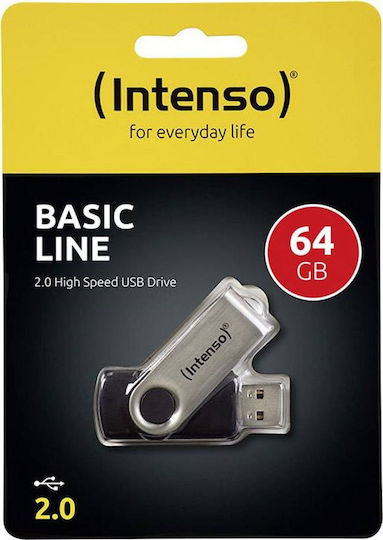 Intenso Basic Line 64GB USB 2.0 Stick Μαύρο - Image 3