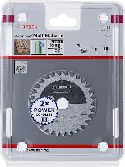 Bosch Standard Δίσκος Κοπής Ξύλου 85mm 2608837752