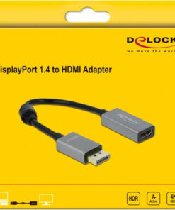 DeLock Μετατροπέας DisplayPort male σε HDMI female Γκρι 1τμχ 66436