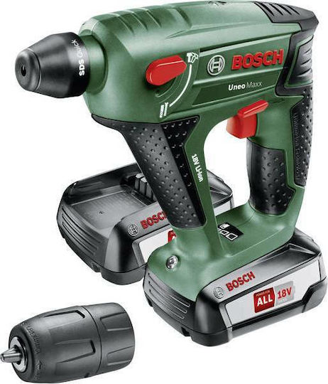 Bosch Uneo Maxx Κρουστικό Σκαπτικό Πιστολέτο Μπαταρίας 18V 2x2.5Ah με Υποδοχή SDS Plus 0603952327 - Image 2