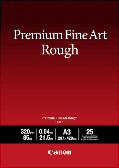 Canon FA-RG1 Φωτογραφικό Χαρτί Premium Fine Art Smooth A3 320gr/m² για Εκτυπωτές Inkjet 25 Φύλλα (4562C003)