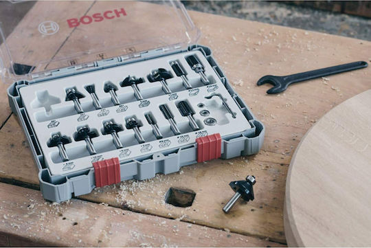 Bosch Σετ Φρέζες Καρβιδίου για Διαμόρφωση Ακμών σε Ξύλο 6mm 15τμχ - Image 3