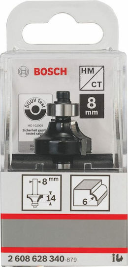 Bosch Φρέζα Στρογγυλέματος σε Ξύλο 6mm x 24.7mm x 8mm με Οδηγό και Ρουλεμάν - Image 2