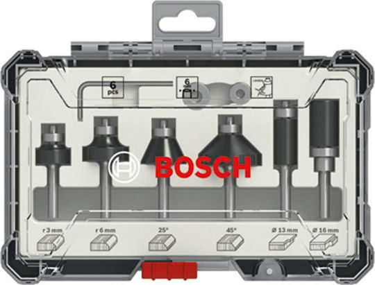 Bosch Σετ Φρέζες Καρβιδίου για Διαμόρφωση Ακμών σε Ξύλο 6mm 6τμχ - Image 2